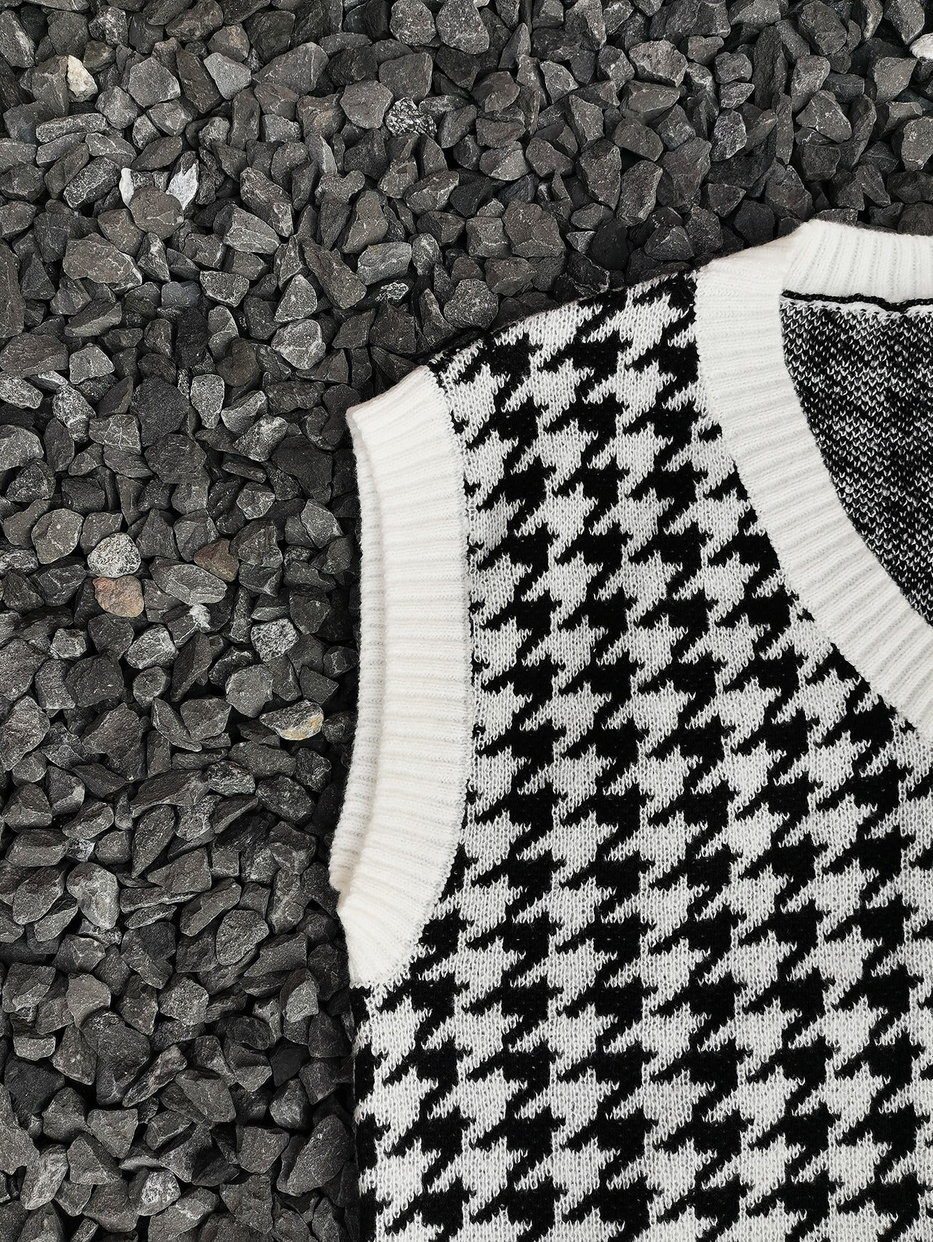 Cream Pixel Dog Pattern Oversized Knit Crewneck Sweater