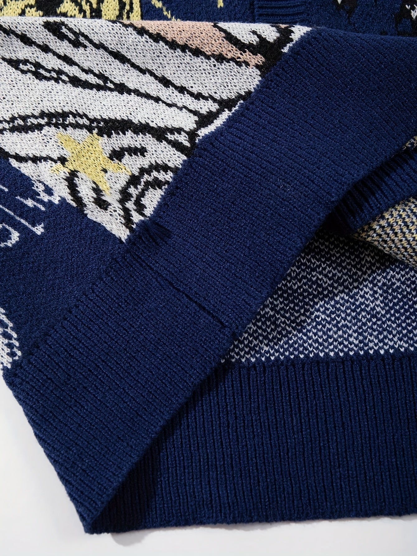 Religious Iconography Jacquard Knit Cardigan