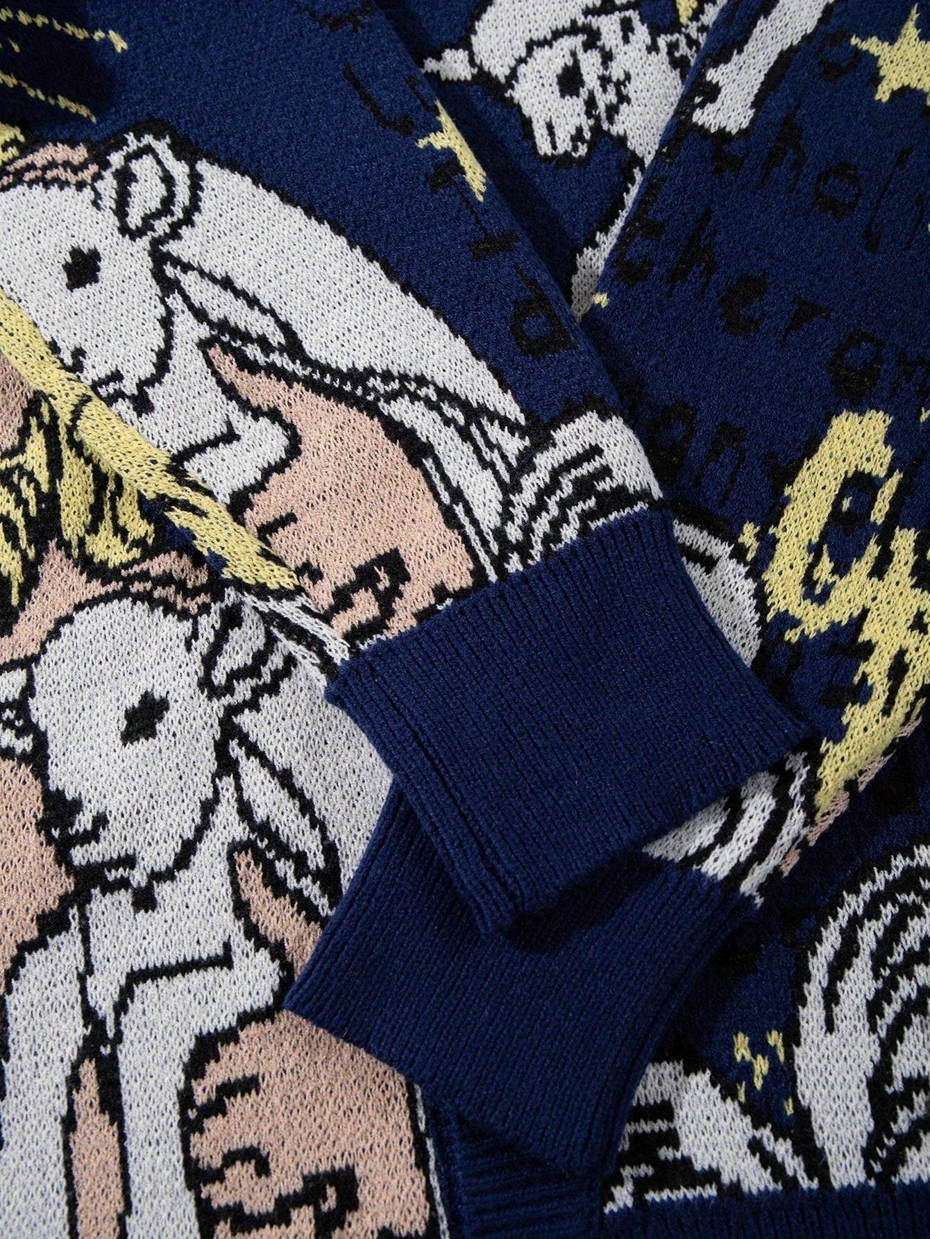 Religious Iconography Jacquard Knit Cardigan